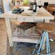Solid raw oak table/island type "butcher's block" 180x105