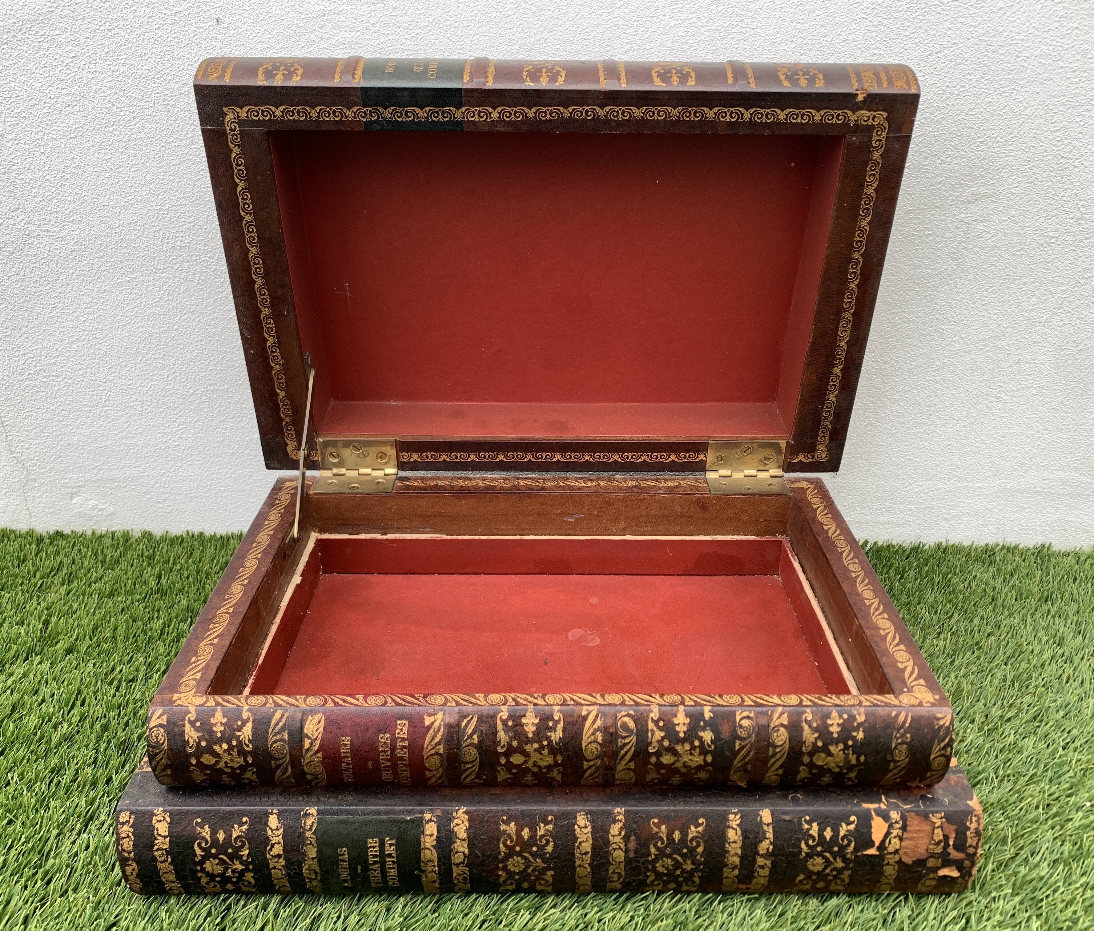 Trompe l'oeil storage box of old books, twentieth century