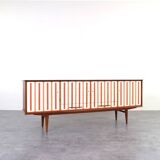 Mid-Century Op-Art Hand-Painted Teak Sideboard, 1960s