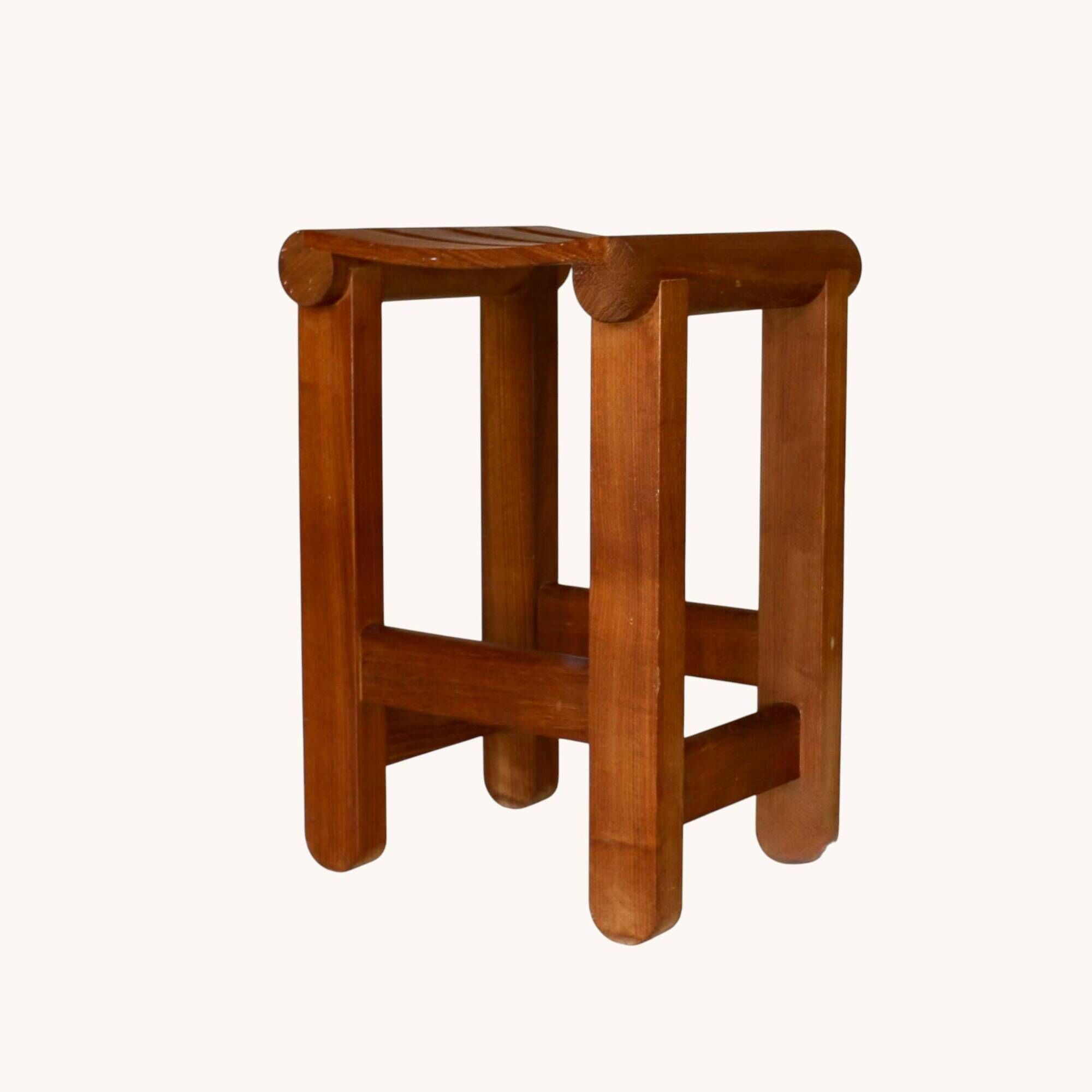 Teak stool inspired by Pierre Chapo, USA, 1960s.