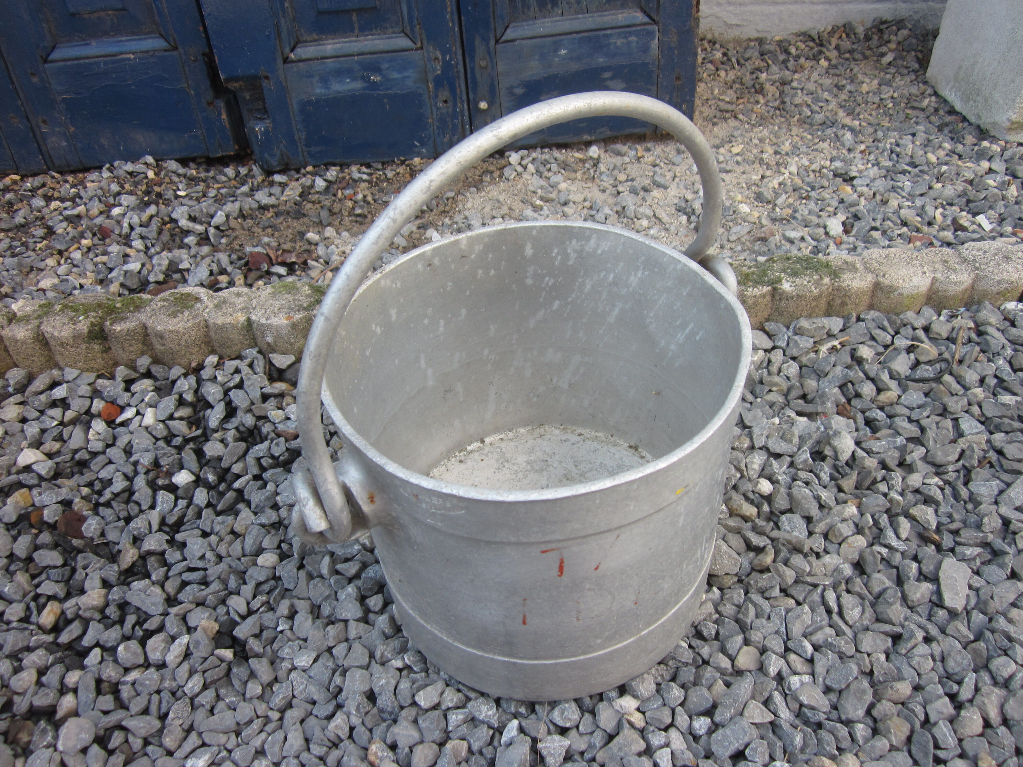 Antique aluminium bucket