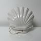 Ceramic lamp shell open white enamel vintage pearl night light