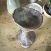 Ceramic candlestick in an organic shape