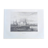 Moscow, Russia, old engraving, printed in 1841.