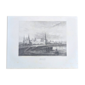 Moscow, Russia, old engraving, printed in 1841.