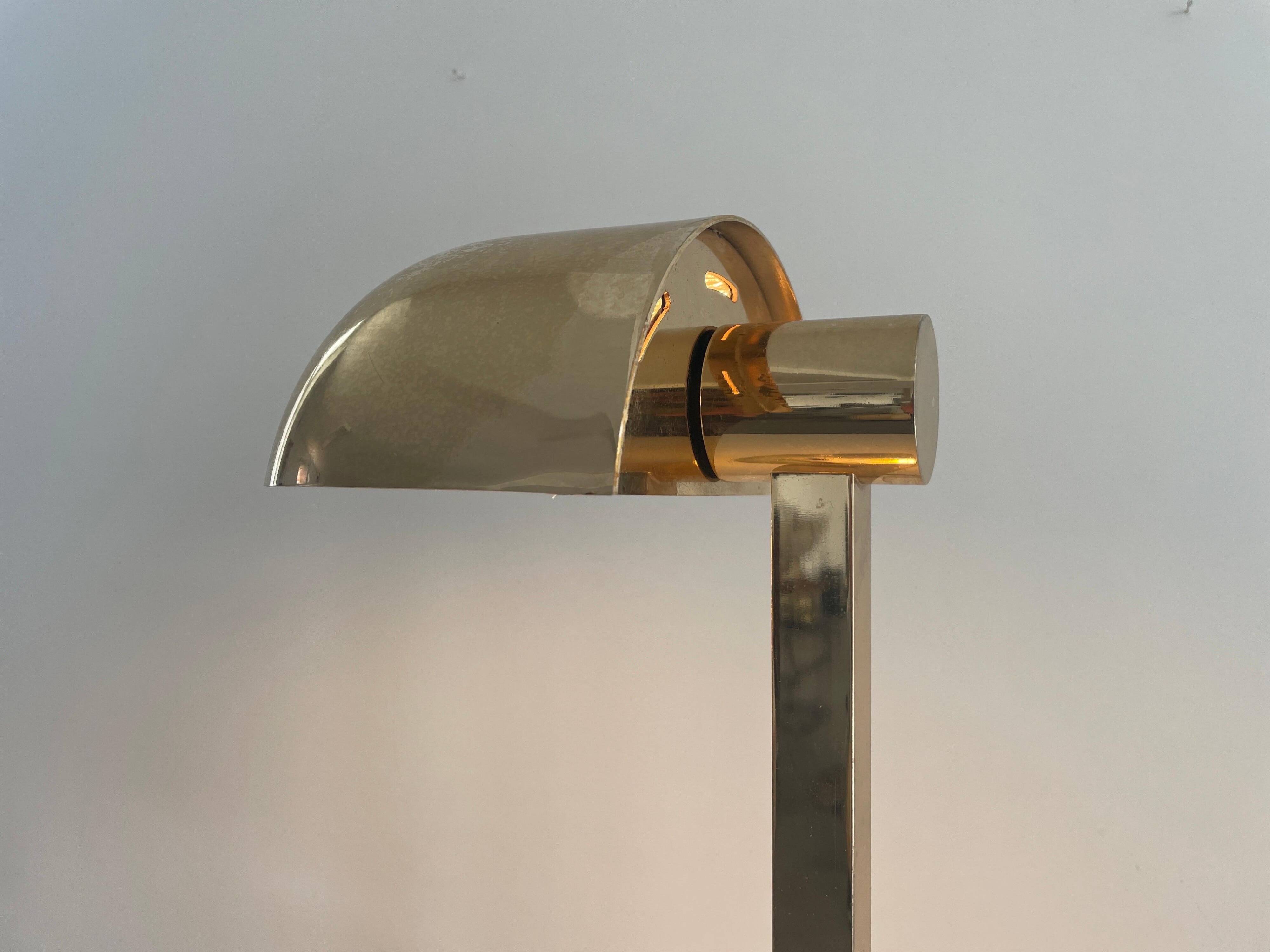 Large modernist desk lamp in brass by Hillebrand, 1960s, Germany.