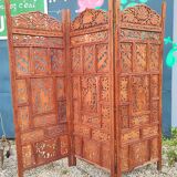 3-panel solid wood screen