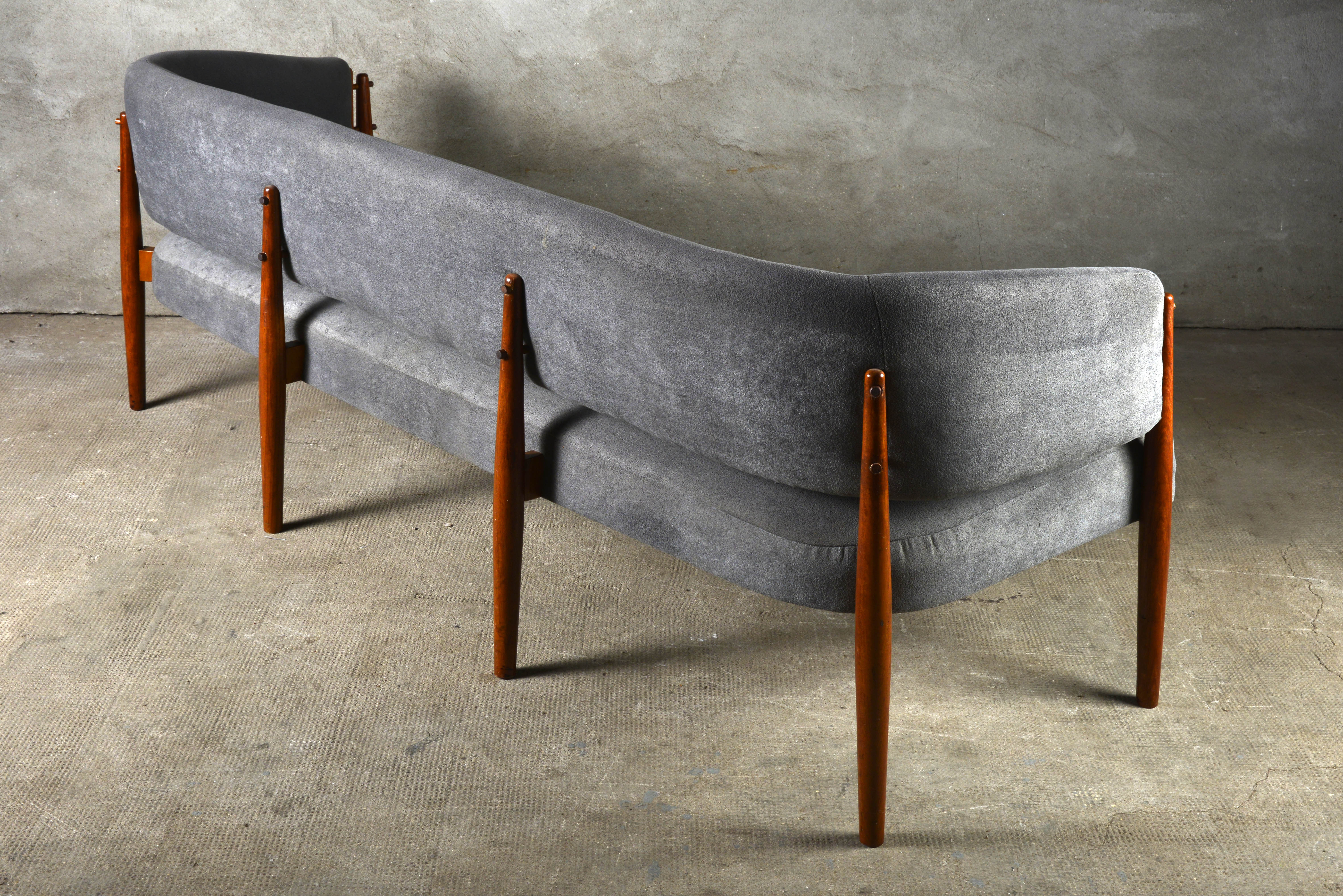 Scandinavian sofa teak and fabric