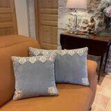Square cushion, cover and insert. Grey, Champagne. Mila model.