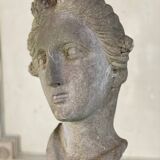 Female bust sculpted in stone