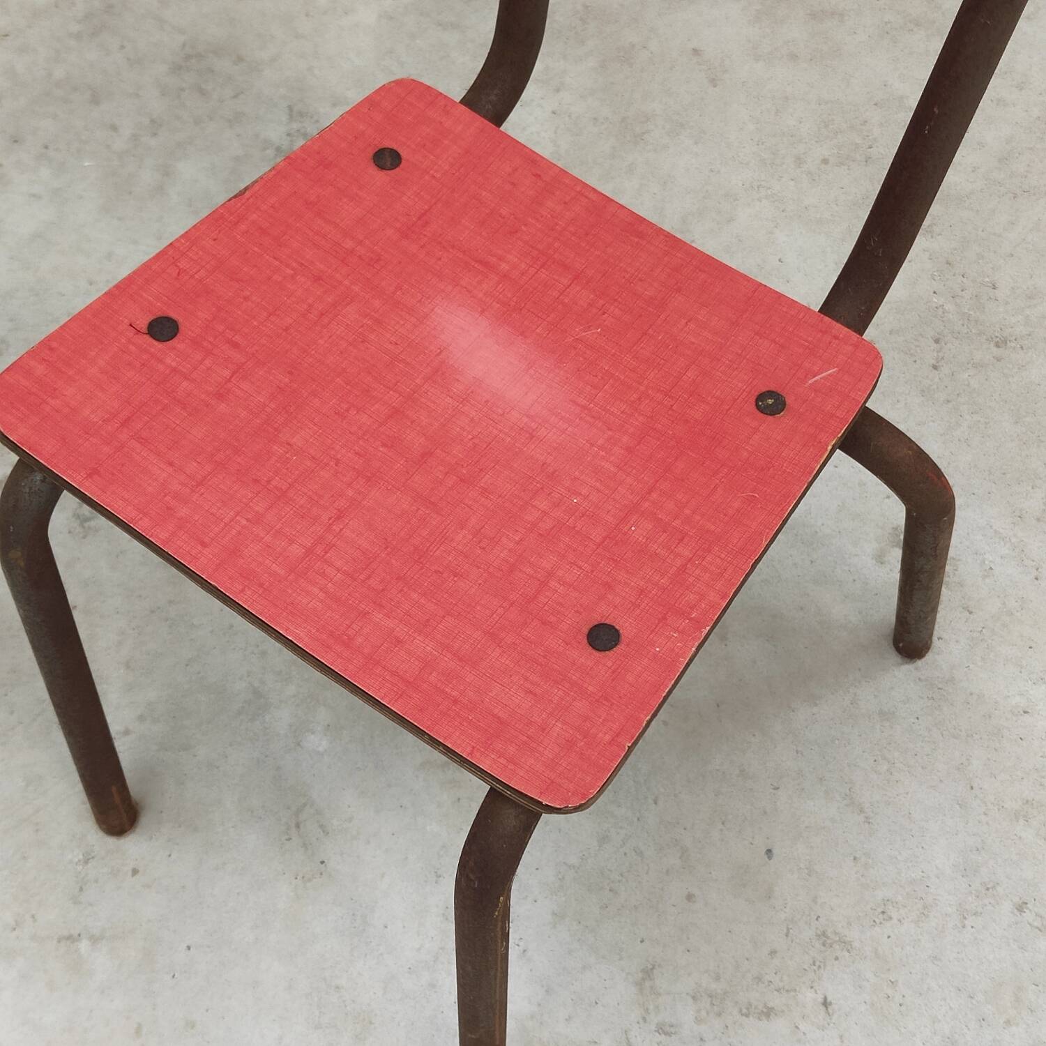 Pink Formica children's chair