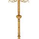 Bronze and gilded brass floor lamp with six lights