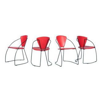 Set of 4 Linda chairs, Italian design from the 1980s.