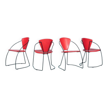 Set of 4 Linda chairs, Italian design from the 1980s.