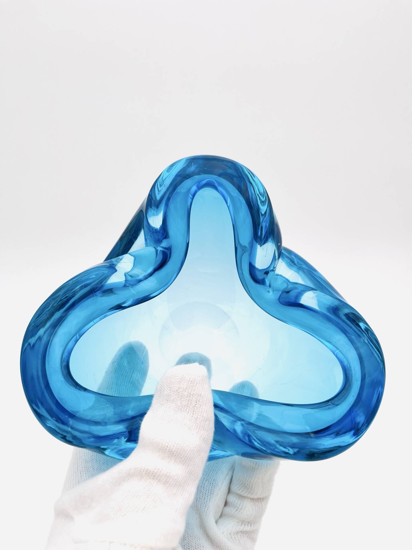 Murano Glass Pocket Vase Flavio Poli Sommerso Blue Aquamarine