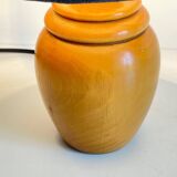 Vintage solid wood and fabric lamp