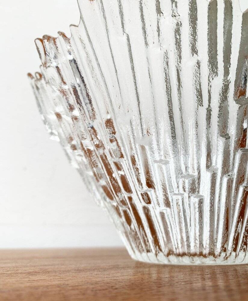 Mid-Center Finnish Revontulet Glass Bowl by Tauno Wirkkala for Humppila