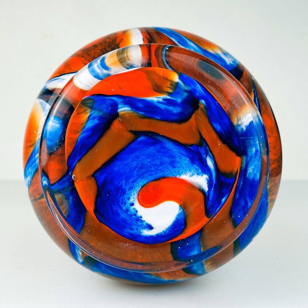 Hand-cut Murano glass vase by Carlo Moretti, Italy, 1970s.