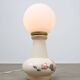 Mid-century Italian Floral Table Lamp in Ceramic and Opaline
