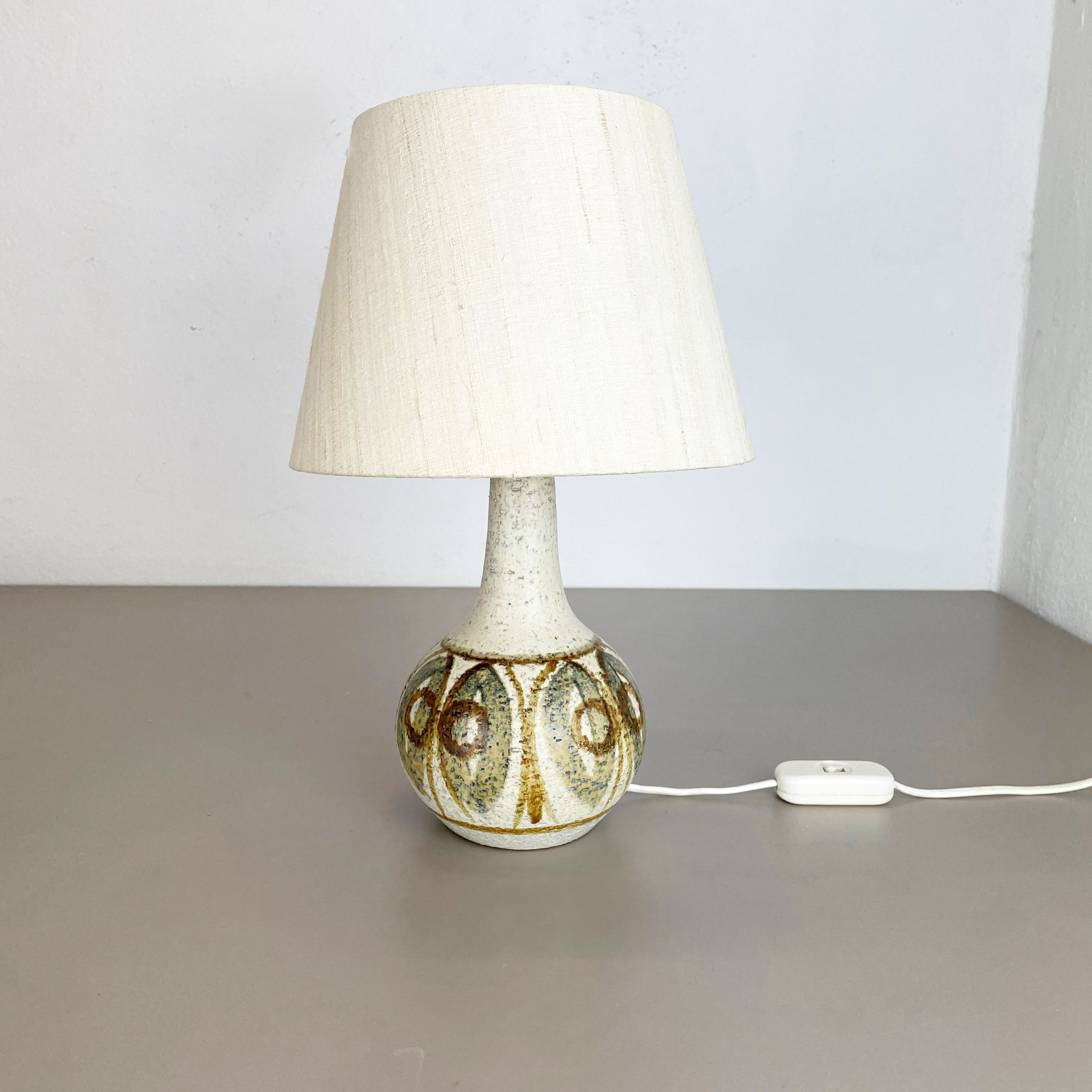Ceramic studio pottery table light base by soholm  ceramic denmark 1970