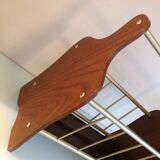 Magazine holder in gilded metal and wood imitation teak / vinatge 60s-70s