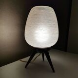 Danish vintage wooden tripod table lamp, 1970
