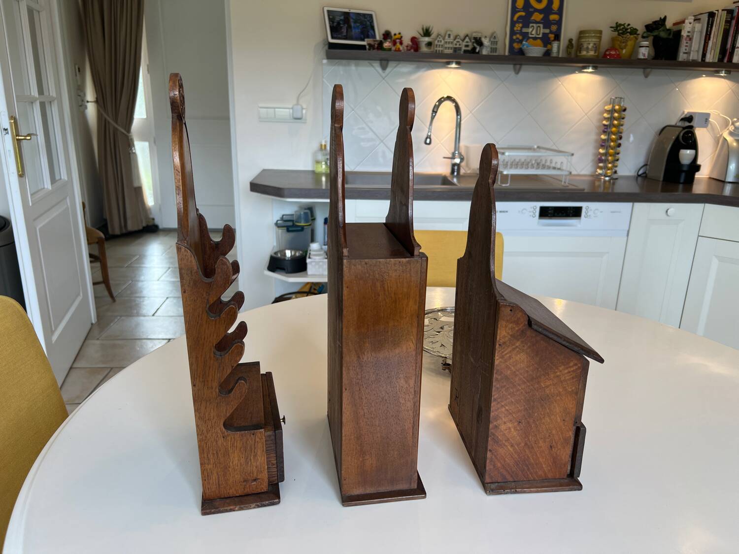 Set of wall boxes - bread matches knives