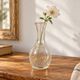 Small vintage soliflore vase in cracked transparent glass – H 17 cm