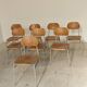 Set of 8 metal and wood school chairs  
Former Czechoslovakia 1960