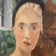 Portrait of a woman, Oil on canvas, Th. Lantz