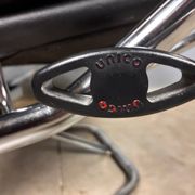 Chrome leather footrest in Danish design by Unico