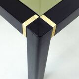 Table basse bois noir & verre fumé