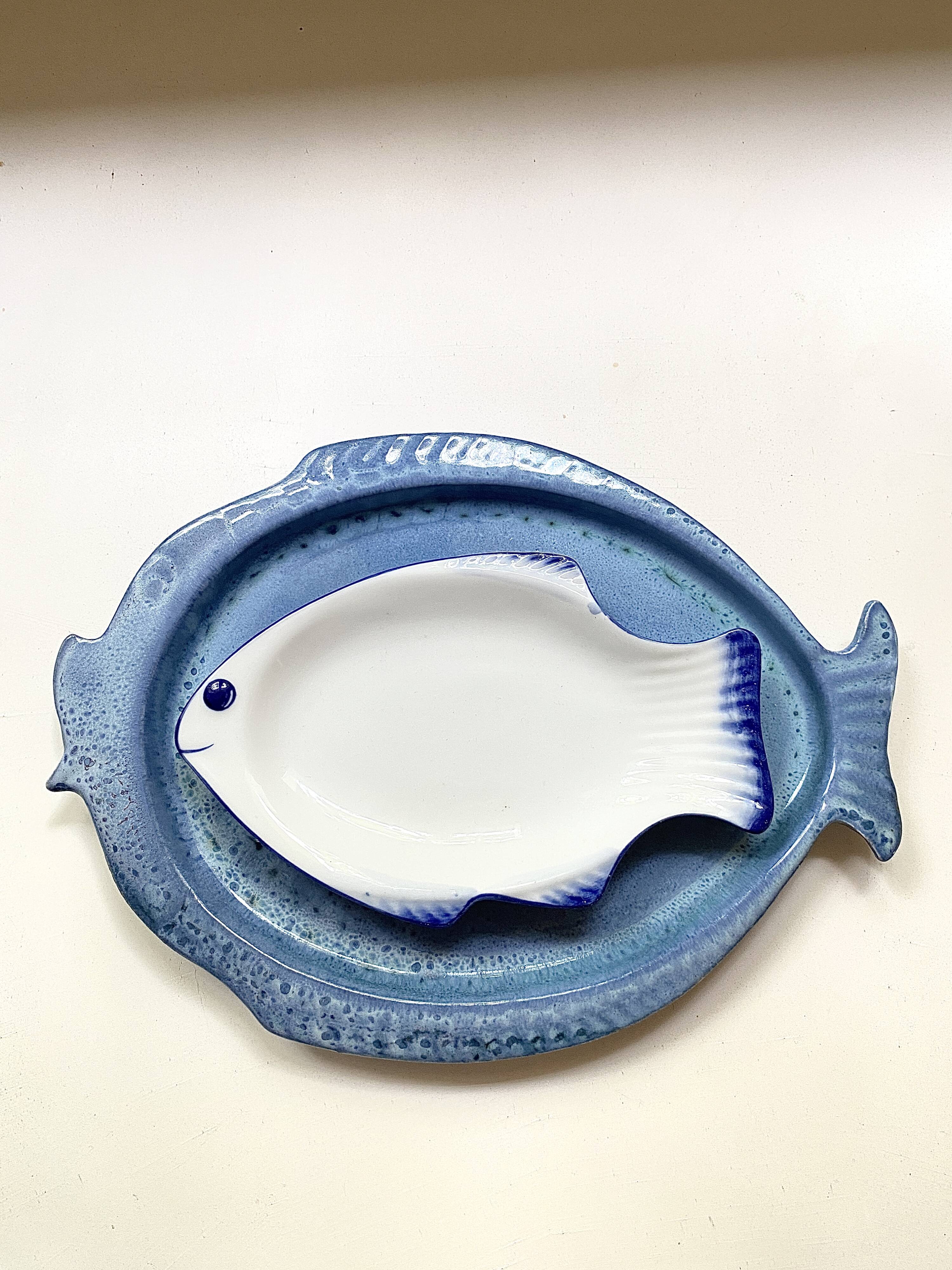 Grimaud ceramic dish, fish shape