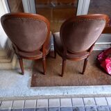 Set of 2 brown medallion chairs