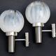 Pair of wall lamps Mazzega opalescent Murano Italy