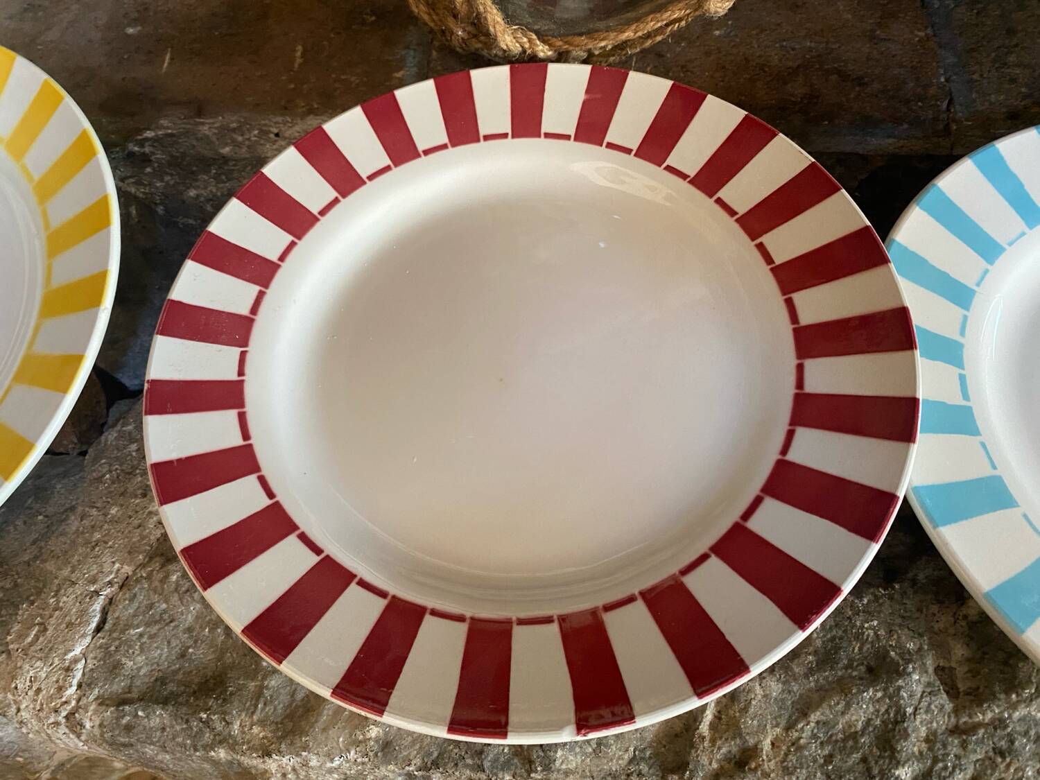 Set of 4 old Digoin flat plates