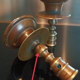 Pair of 17th century bronze candlesticks