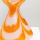 Vase en verre de Murano XL avec tourbillon orange et blanc - Verre soufflé à la bouche, design des années 1970 à Venise.