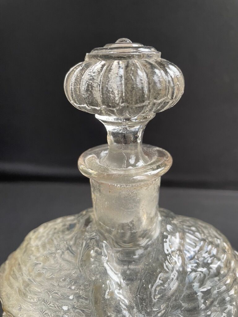 Liquor decanter - pressed molded satin glass (1882 to 1908)- legras for guilloteaux