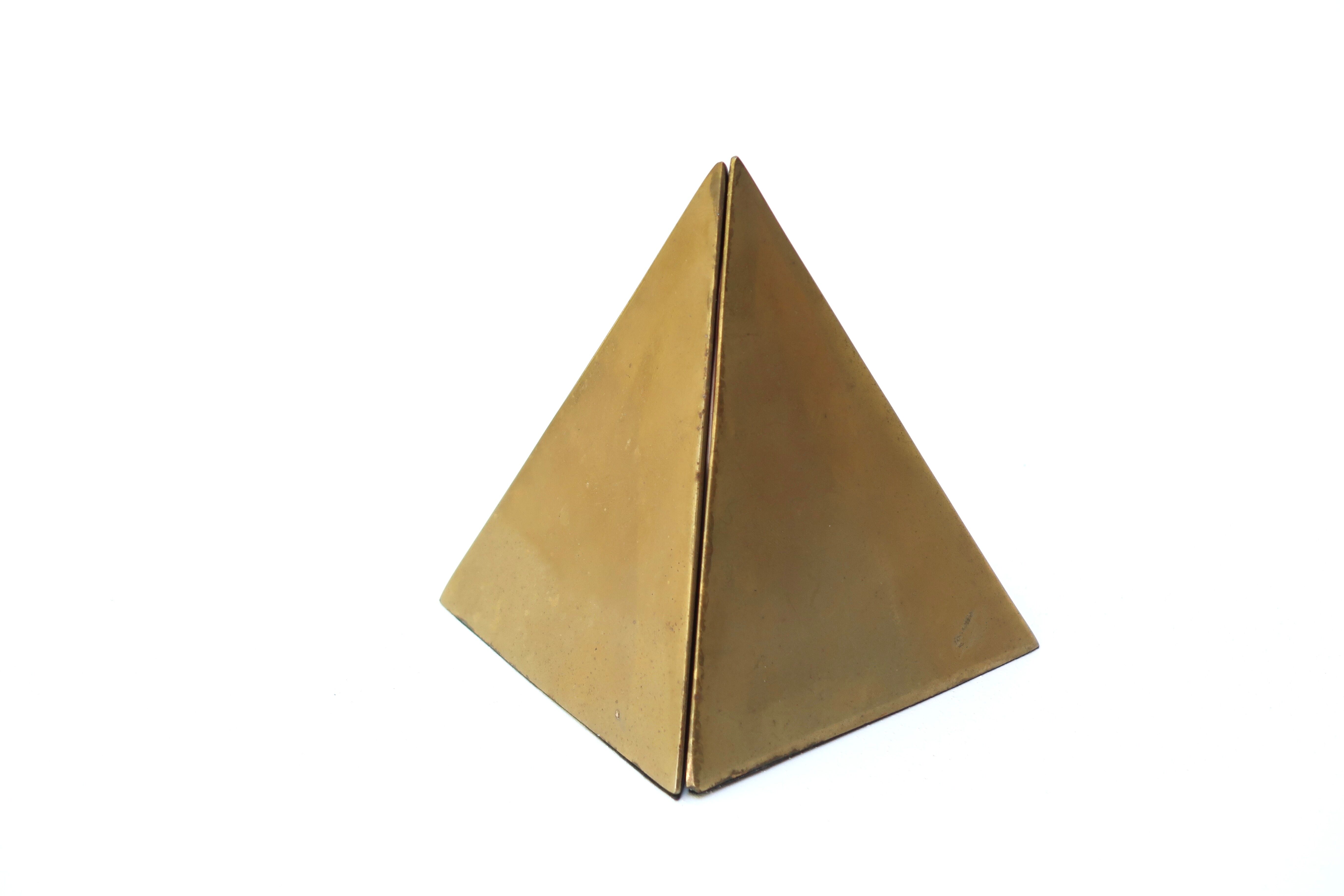 Brass "prism" bookends, 80s