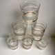 Set of 6 granite glasses with golden edging 50s-60s