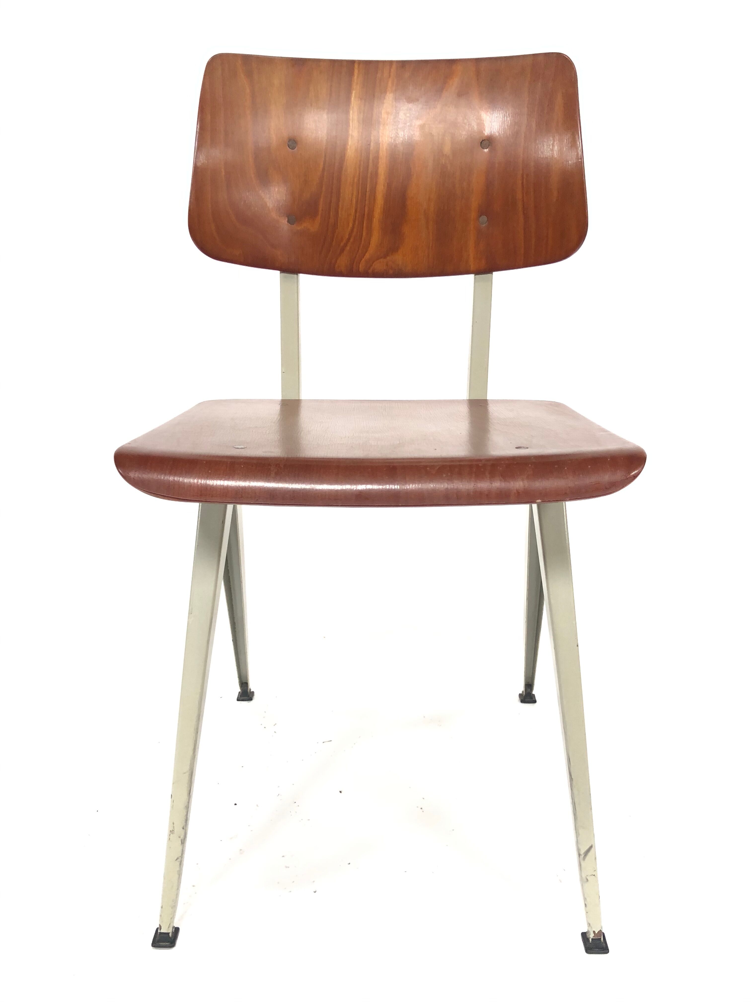 Lot of 4 vintage school chairs Galvanitas S16 Netherlands