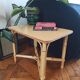 Table d'appoint vintage en rotin et bambou