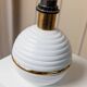 White Ceramic Table Lamp with Gold Band, Italy 1980s – Hollywood Regency Vintage