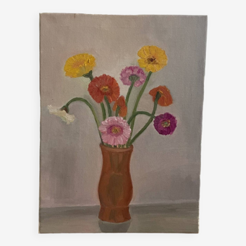 Bouquet painting, painting on canvas