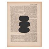 Collection of paintings on old book page - 4 abstract paintings signed Eawy