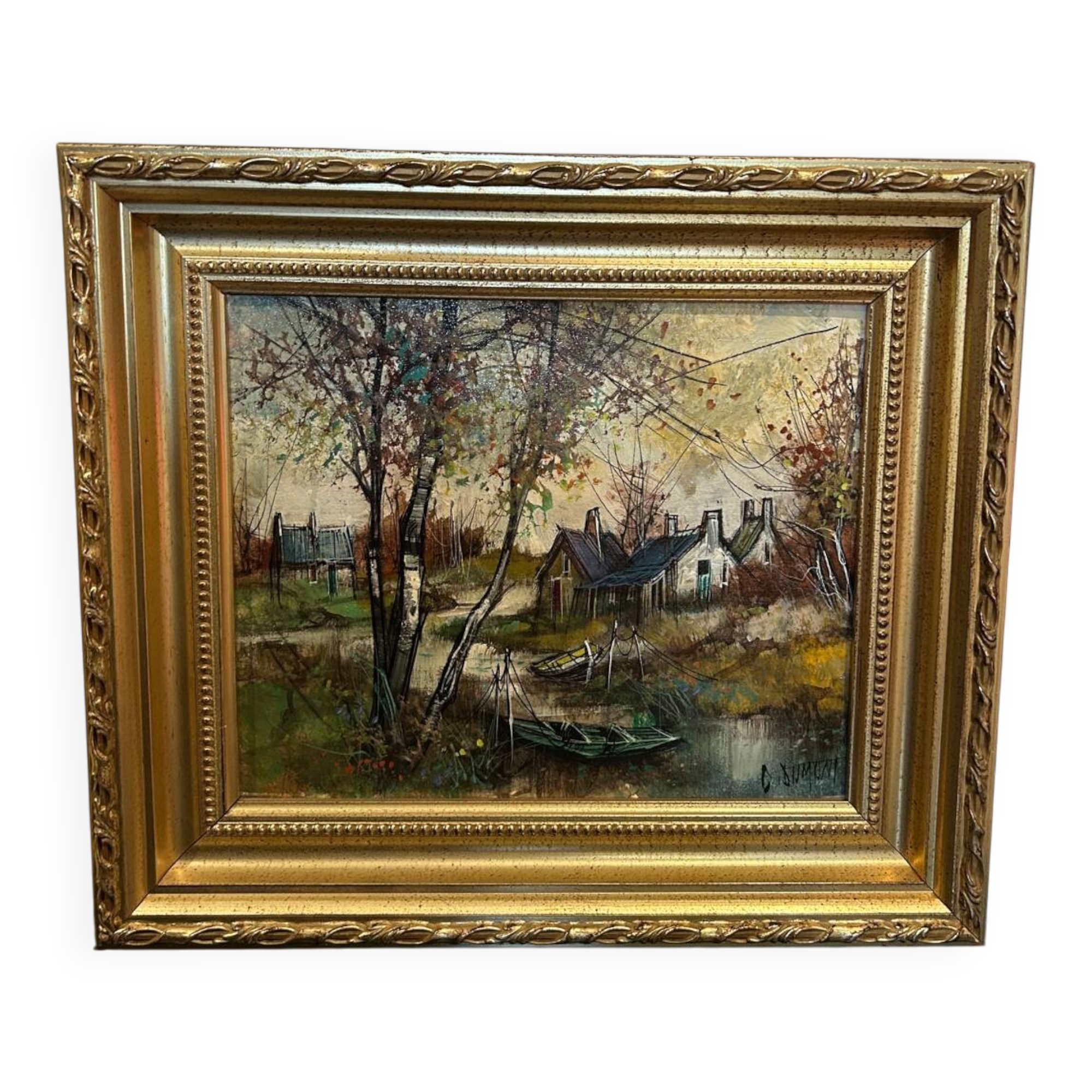 Oil painting on canvas C. Dumont