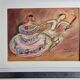 Original pastel signed by Jean Target, Mexican folk dance, 30x40 cm