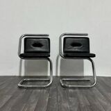 Chrome Tubular Steel Armchairs by Luigi Bardini, 1970s, Set of 2
