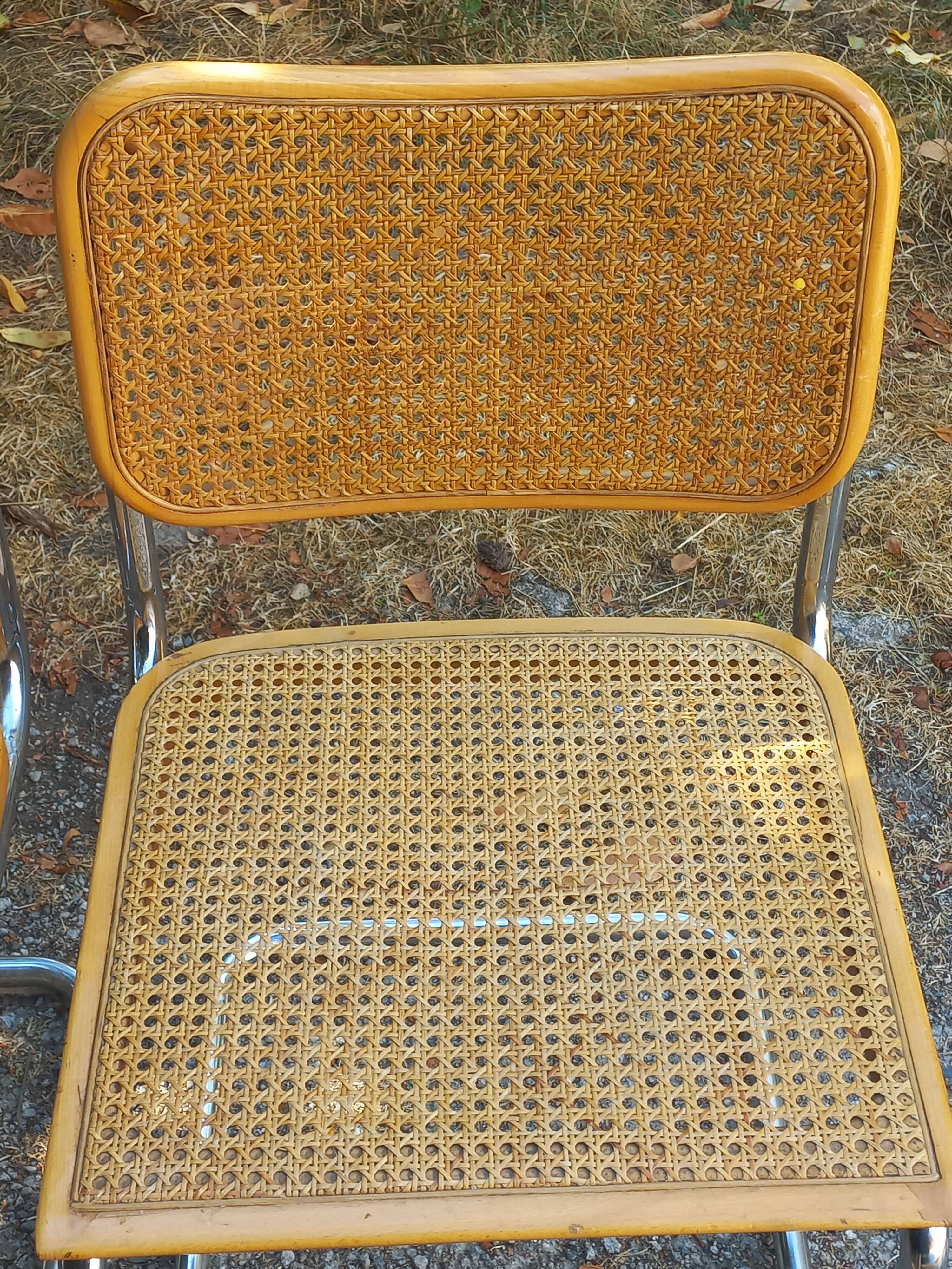 Set of 3 Cesca B32 chairs by Marcel Breuer